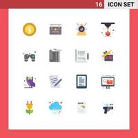 16 Universal Flat Color Signs Symbols of control pad printing business printer providence Editable Pack of Creative Vector Design Elements