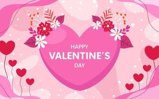 Flat Valentine's Day Background vector