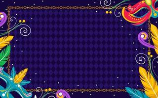 Hand drawn flat mardi gras background vector