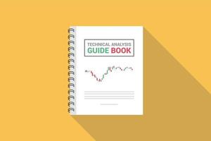 technical analysis for stock market guidebook with long shadow flat style with modern flat style vector