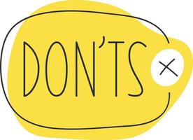 Don'ts on doodle speech bubble vector