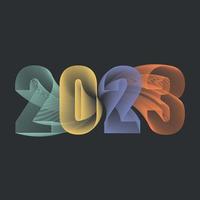 feliz año nuevo 2023 diseño de texto vector