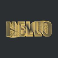 Hello. 3d letters. vector