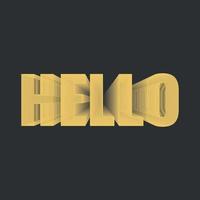 Hello. 3d letters. vector