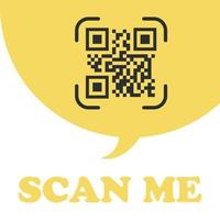 código qr para teléfono inteligente. inscripción escanéame con el icono del teléfono inteligente. código qr para el pago. vector. vector