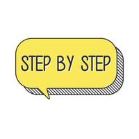 step by step text in speech bubble vector