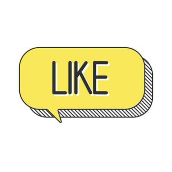 Speech bubble with expresion like word pop art flat style vector