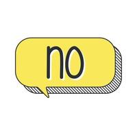 No on doodle speech bubble vector