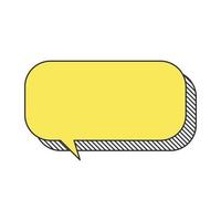 Yellow cartoon speech bubble. Vector flat design eps