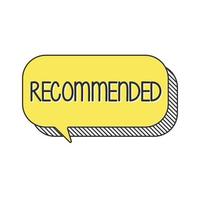 recommended sign. recommended square speech bubble. recommended vector