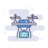 Drone vector filled outline icon style illustration. EPS 10 file