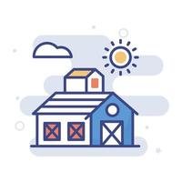 Barn vector filled outline icon style illustration. EPS 10 file