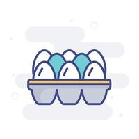 ilustración de estilo de icono de contorno lleno de vector de huevos. archivo eps 10