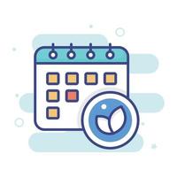 Farming calendar vector filled outline icon style illustration. EPS 10 file