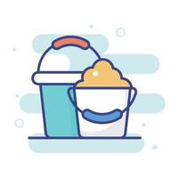 Bucket vector filled outline icon style illustration. EPS 10 file