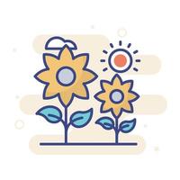 Flower  vector filled outline icon style illustration. EPS 10 file