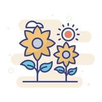 Flower  vector filled outline icon style illustration. EPS 10 file