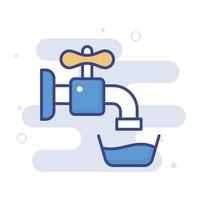 Water System vector filled outline icon style illustration. EPS 10 file