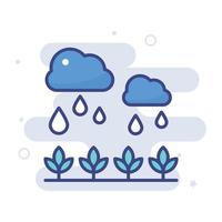 ilustración de estilo de icono de contorno lleno de vector lleno de lluvia. archivo eps 10