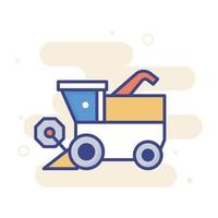 Harvest Machine vector filled outline icon style illustration. EPS 10 file