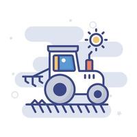 Cultivator vector filled outline icon style illustration. EPS 10 file