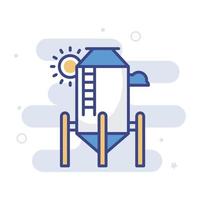 Wheat Silo vector filled outline icon style illustration. EPS 10 file