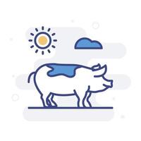 Pig vector filled outline icon style illustration. EPS 10 file