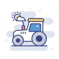 Tractor vector filled outline icon style illustration. EPS 10 file