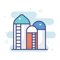 Grain Silo vector filled outline icon style illustration. EPS 10 file