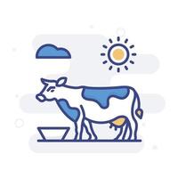 Cow vector filled outline icon style illustration. EPS 10 file