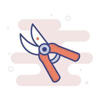 Pruning Shears vector filled outline icon style illustration. EPS 10 file