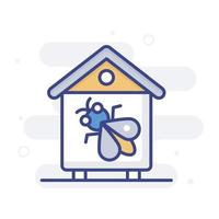 ilustración de estilo de icono de contorno lleno de vector de caja de abeja. archivo eps 10