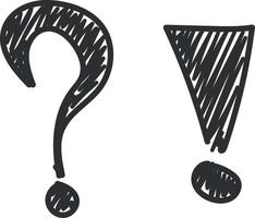 Hand drawn punctuation marks. Question, exclamination, ellipsis marks vector