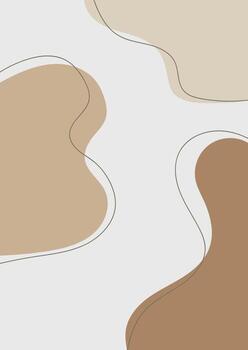 Abstract background with organic shape and hand draw line in pastel colors. Modern design template with space for text. Minimal stylish cover for branding design. vector