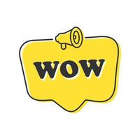 Wow. phrase. design element vector