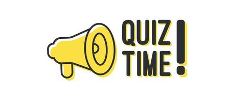 Quiz time megaphone banner design vector