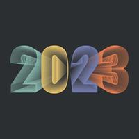 Happy New Year 2023 text design vector