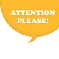 attention please retro speech bubble vector
