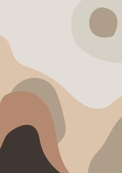 Abstract background with organic shape and hand draw line in pastel colors. Modern design template with space for text. Minimal stylish cover for branding design. vector