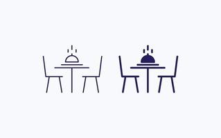 icono de ilustración de silla y mesa de restaurante vector