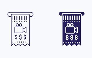 Movie Ticket machine illustration icon vector