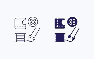Sewing accessories vector icon