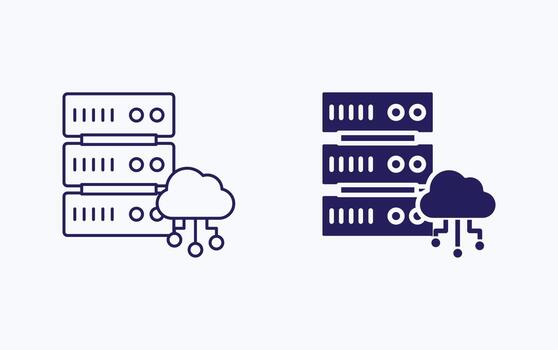 Cloud database illustration icon vector