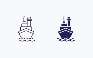 icono de ilustración de transporte de barco vector