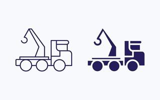 icono de ilustración de camión de remolque vector