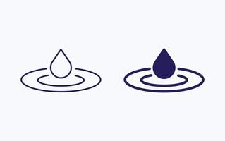 Water drop and wave illustration icon vector