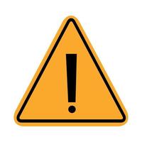 A triangular warning symbol with an exclamation mark. Vector illustration.