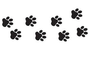 A trace of a pet. Silhouette of a cat's paw. Paw prints. A dog or cat puppy icon vector