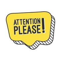 attention please retro speech bubble vector