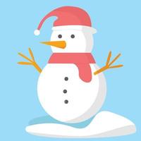 Snow Man illustration Vector Flat Style Download